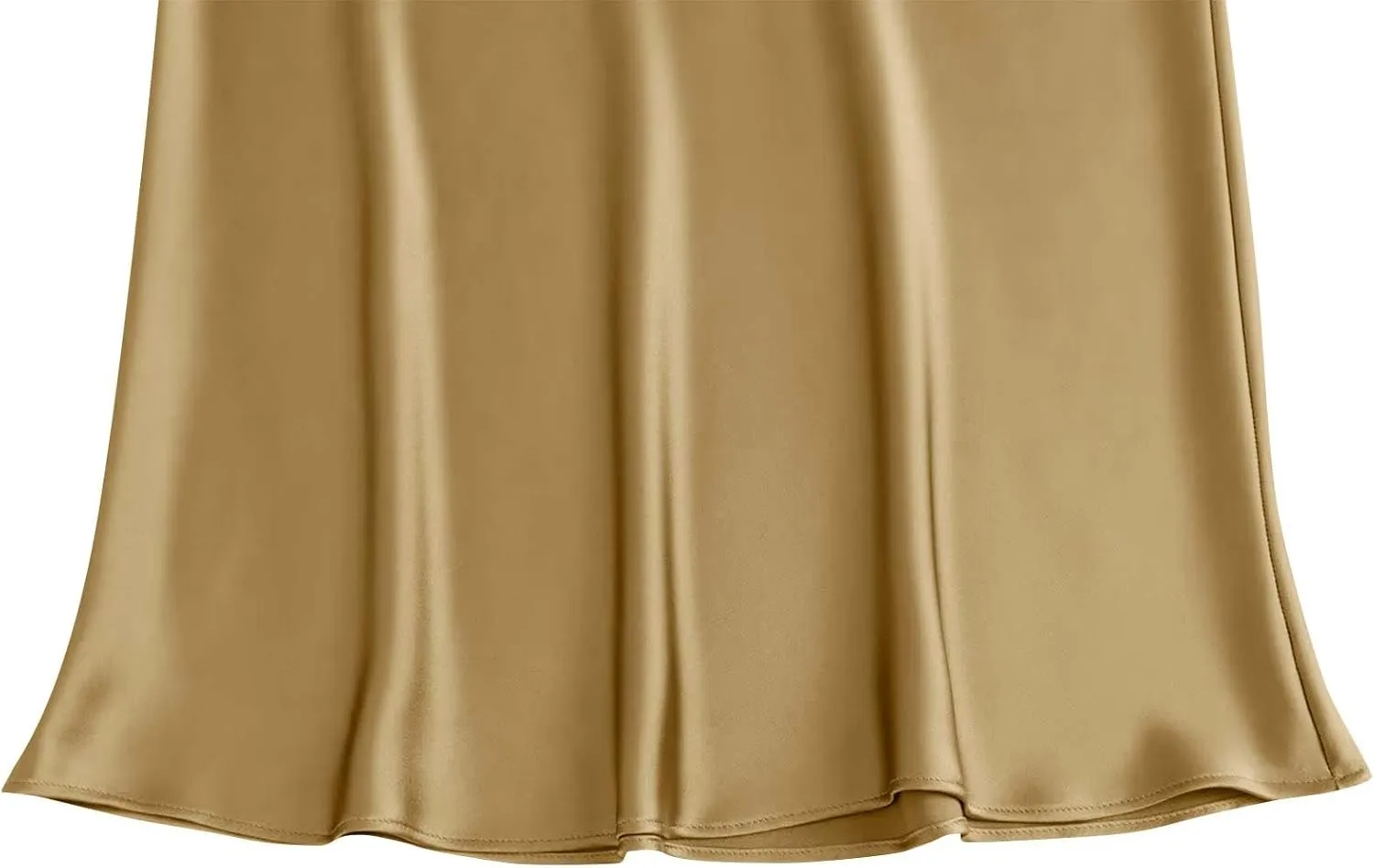 Women Satin Basic Midi Skirt Bodycon High Waist Pencil Skirts Elegant Casual Slim Fit Work Skirt for Going Out