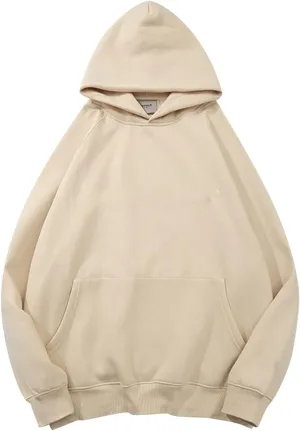 Women Solid Basic Loose Hoodie Fleece Long Sleeve Pocket Drop Shoulder Pullovers Oversized Hooded Sweatshirts Top