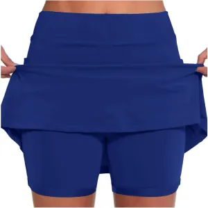 Women Tennis Skirt with Shorts High Waisted Stretchy Golf Skorts with Pockets Casual Athletic Skirts