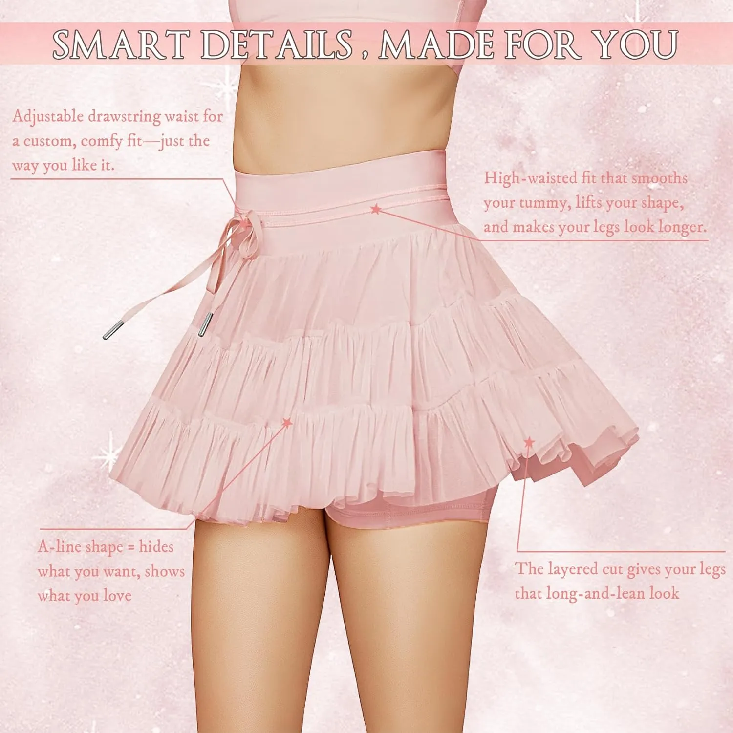 Women's Athletic Pleated Skort with Pockets - High Waisted Tennis Skirt with Built-in Shorts for Golf, Running & Casual Wear
