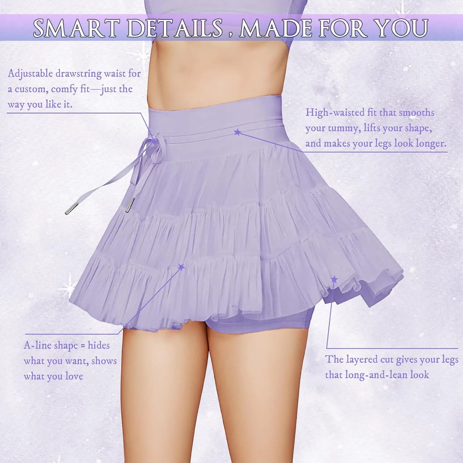 Women's Athletic Pleated Skort with Pockets - High Waisted Tennis Skirt with Built-in Shorts for Golf, Running & Casual Wear