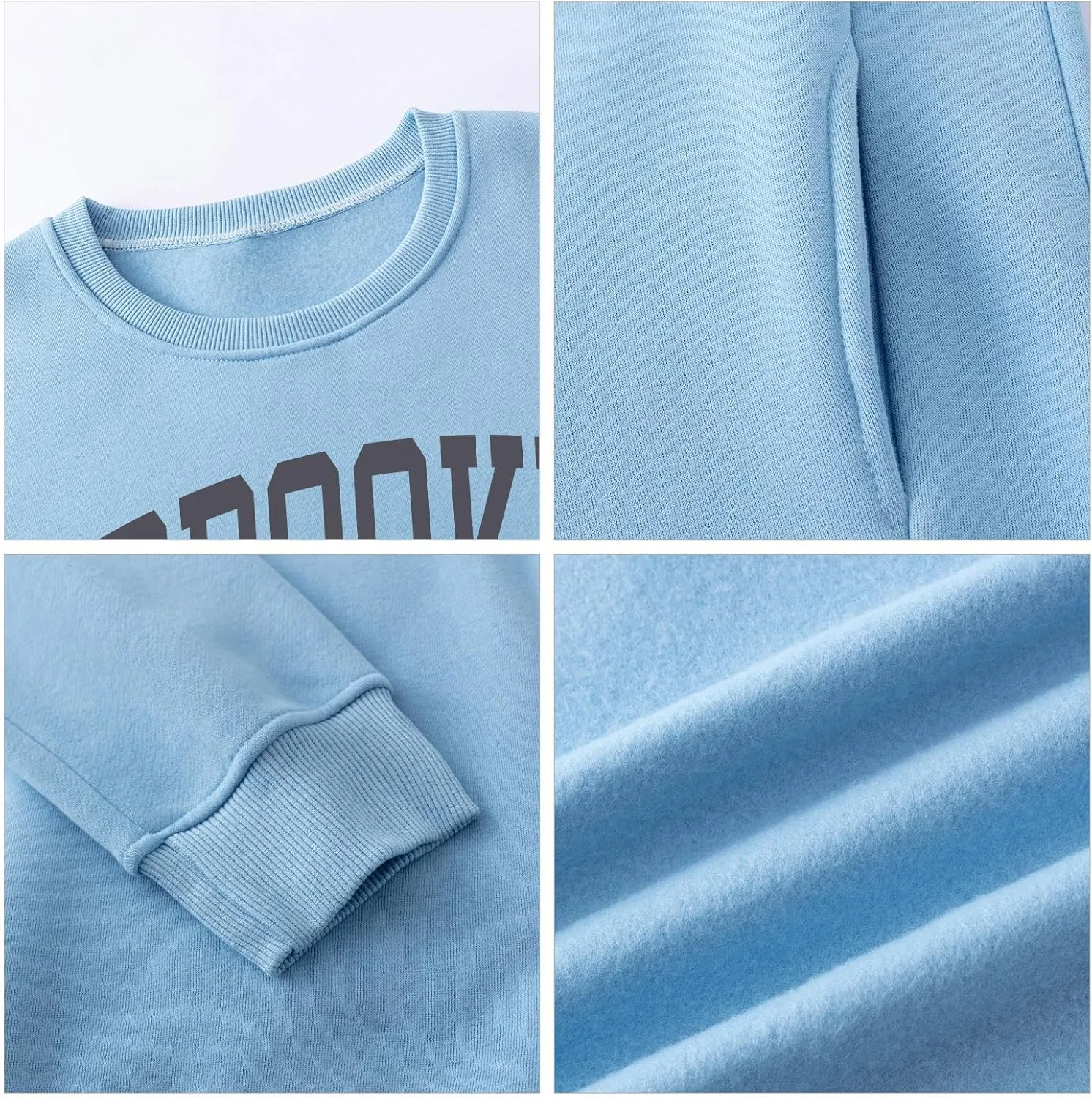 Women's Brooklyn Letter Graphic Print Sweatshirt Oversized Aesthetic Pullover Preppy Crewneck Fleece Hoodie Tops