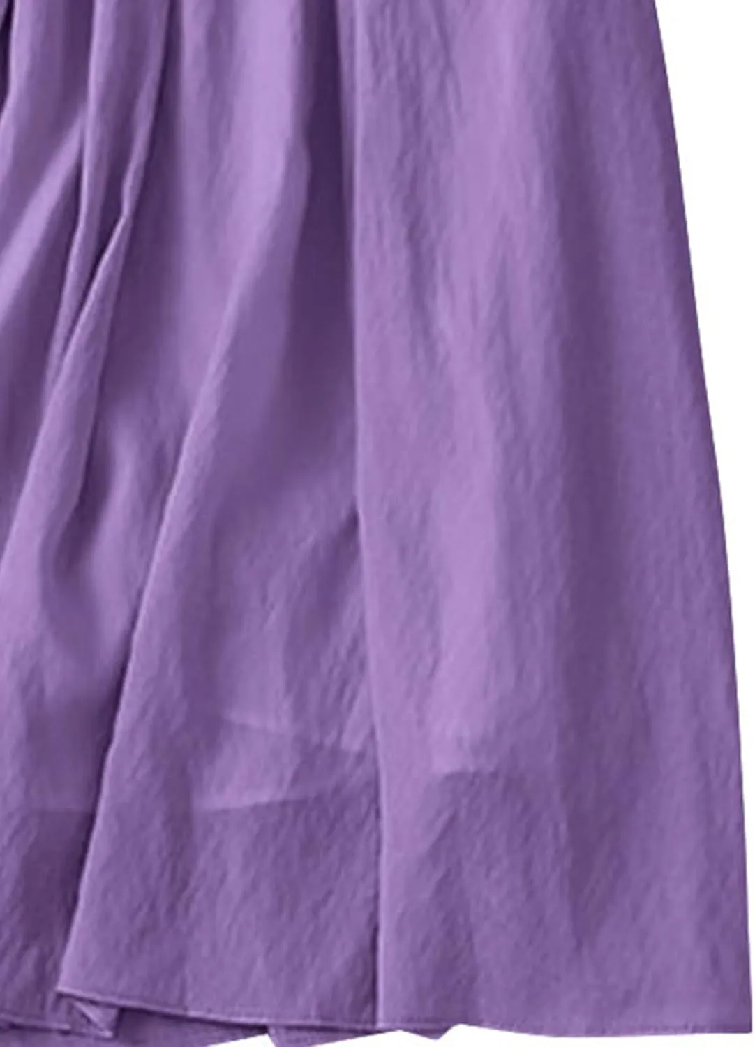 Women's Cotton Linen Retro Skirt Summer Casual Flowy A-Line Midi Skirts Color Block Tie Elastic Waist Beach Skirt