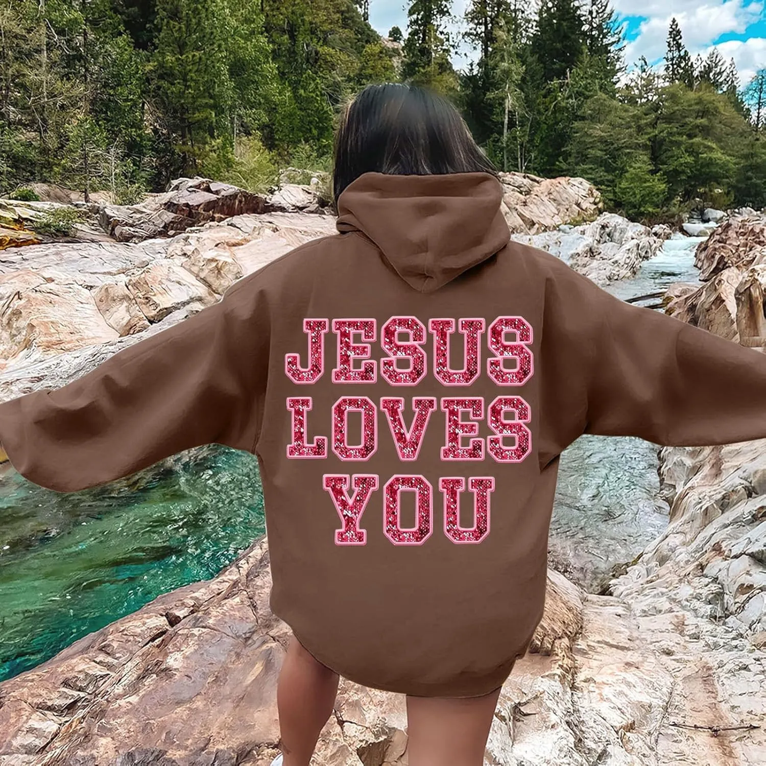 Women'S Fashion Hoodies & Sweatshirts Long Sleeve Drawstring Hoodies Print Oversized Fall Tops Heavy Sweatpants