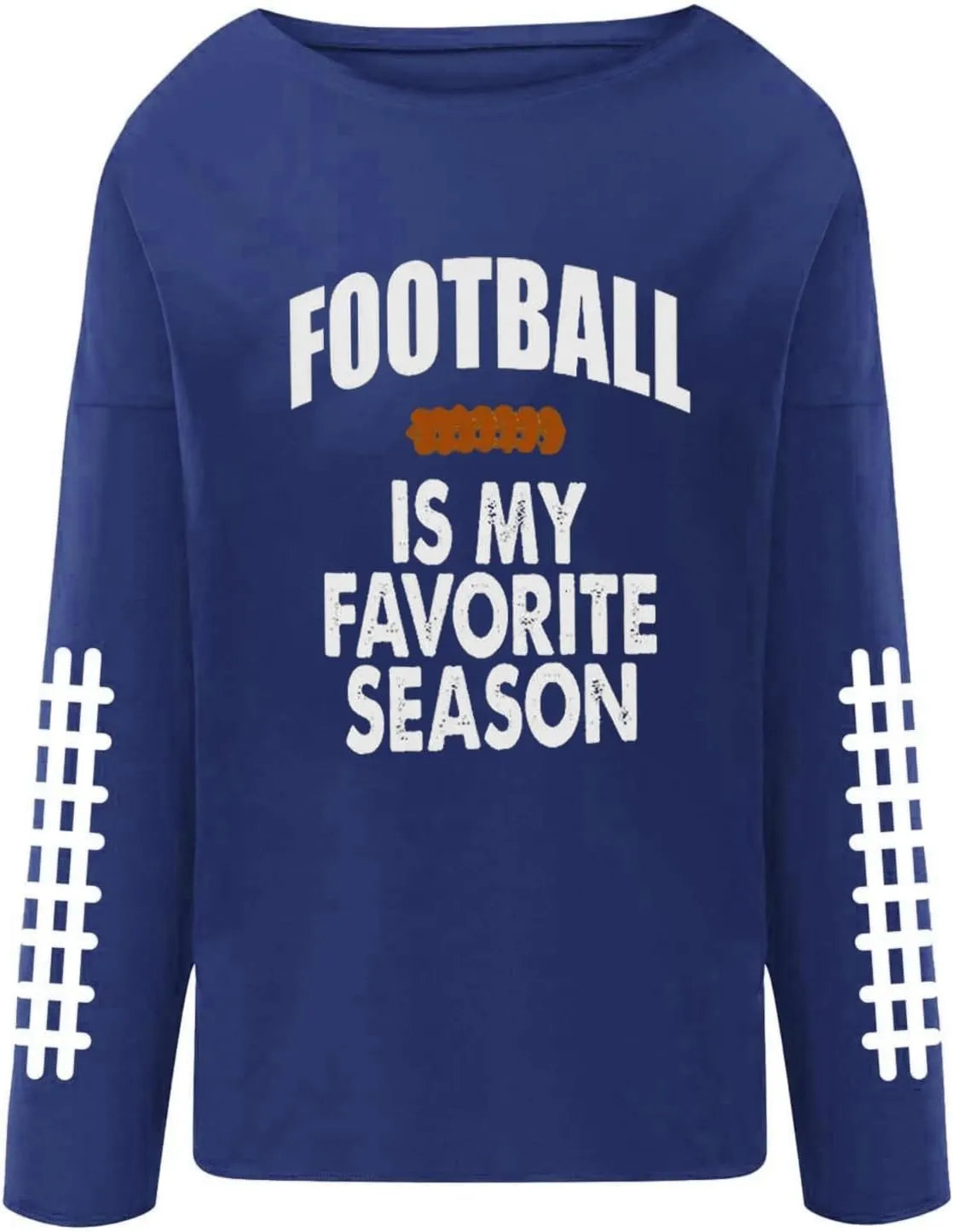 Women's Football Game Day Sweatshirt Funny Letter Print Crewneck Drop Shoulder Pullover Swseatshirt Loose Sports Tops