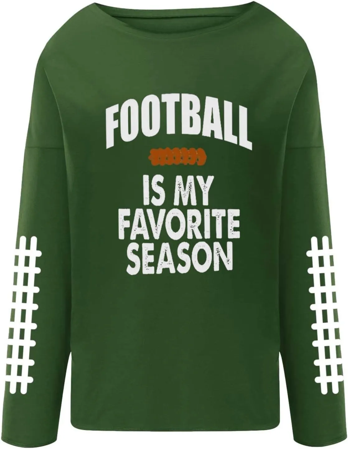 Women's Football Game Day Sweatshirt Funny Letter Print Crewneck Drop Shoulder Pullover Swseatshirt Loose Sports Tops
