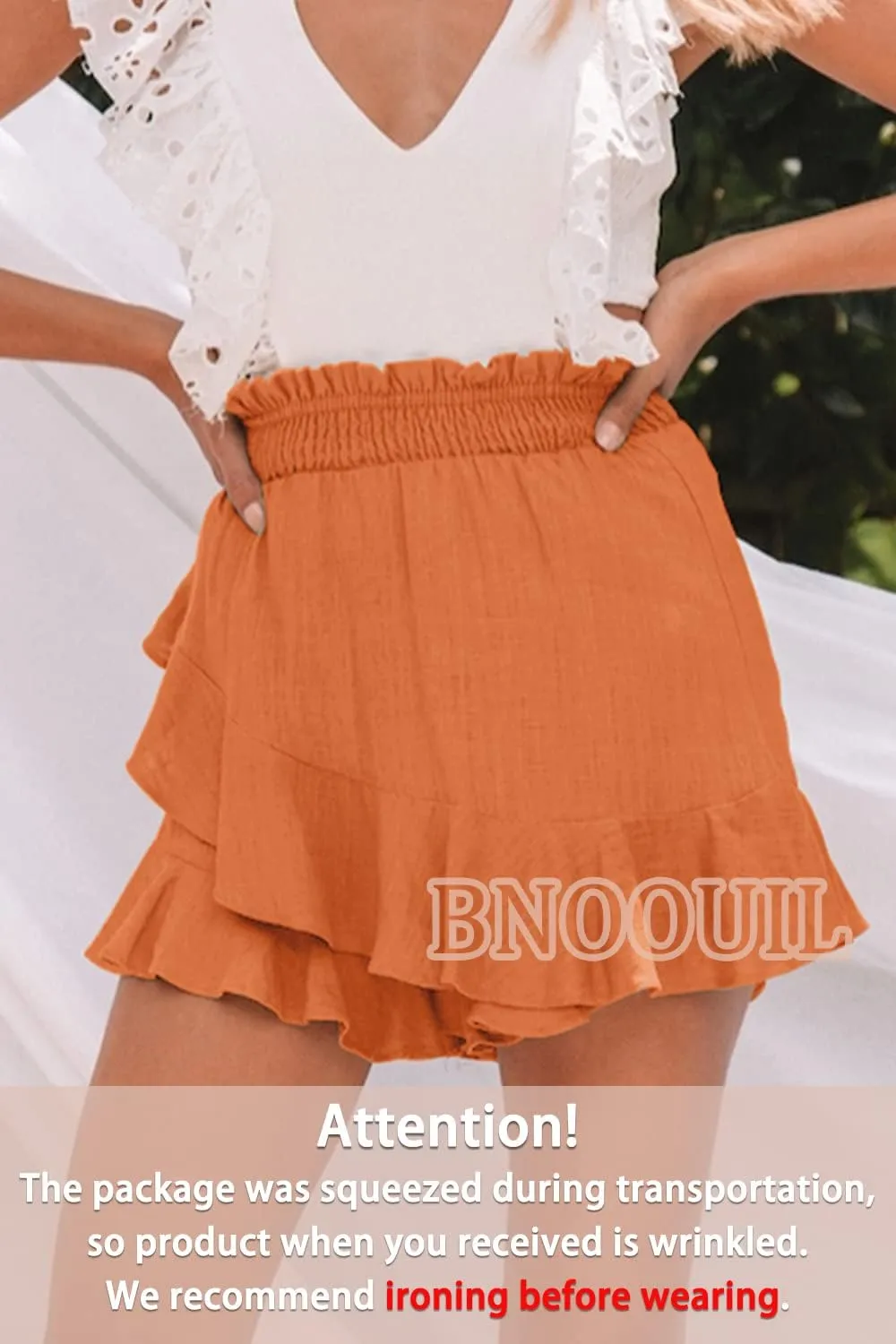 Women's High Waisted Shorts Summer Casual Comfy Flowy Beach Linen Cotton Shorts Wrap Mini Skirt Skort
