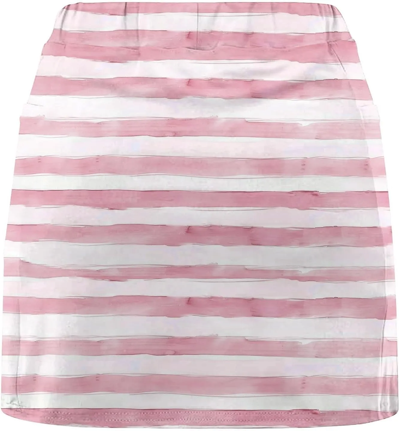 Women's High Waisted Tennis Skirts Striped Color Block Athletic Golf Skorts with Built in Shorts Workout Skirt