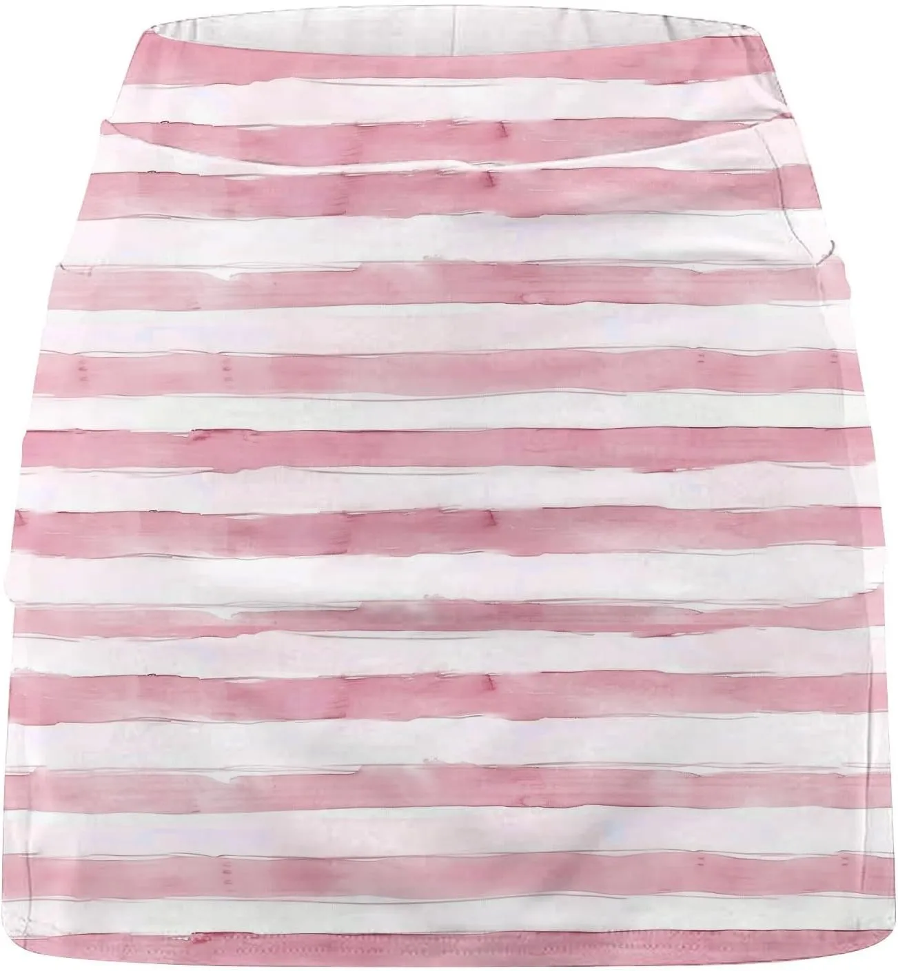 Women's High Waisted Tennis Skirts Striped Color Block Athletic Golf Skorts with Built in Shorts Workout Skirt