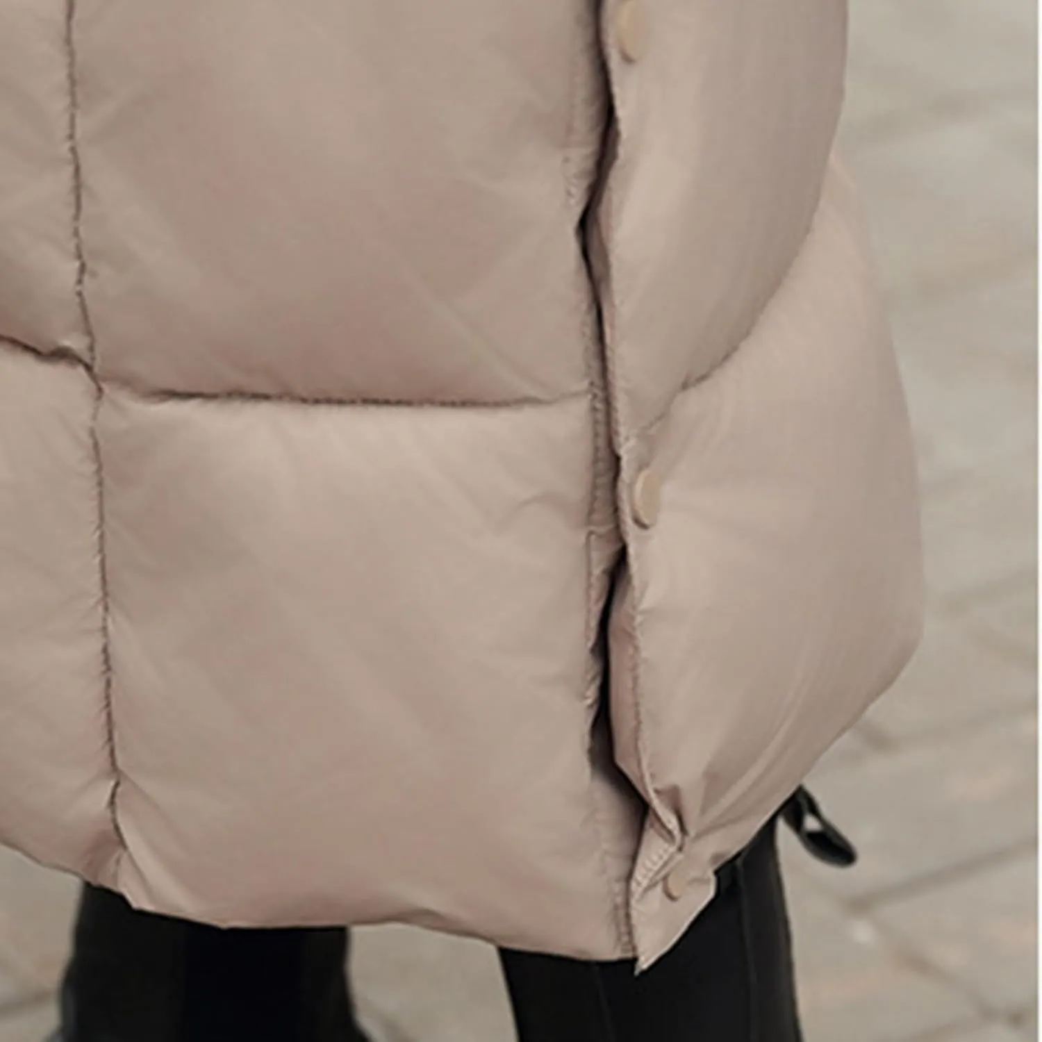 Women's Long Quilted Down Jacket Winter Thickened Hooded Zip Up Thermal Maxi Length Outwear Windproof Puffer Jackets