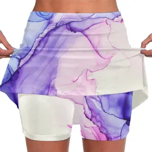 Women's Mini Tennis Skirts Plus Size Tie-Dye Print Workout Golf Skorts Summer Casual Athletic Running Yoga Shorts Underneath