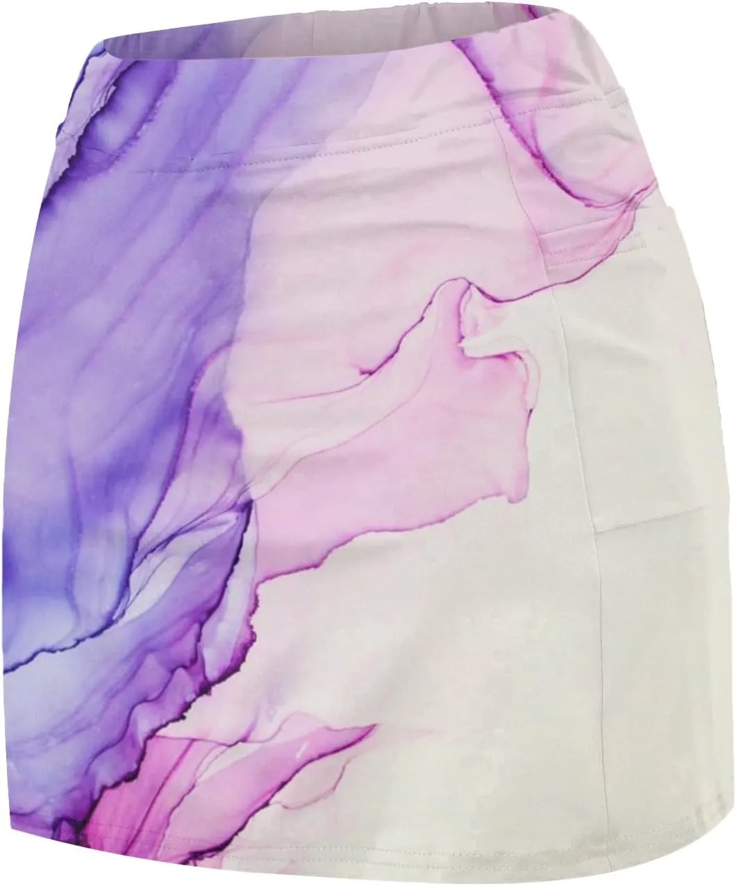Women's Mini Tennis Skirts Plus Size Tie-Dye Print Workout Golf Skorts Summer Casual Athletic Running Yoga Shorts Underneath