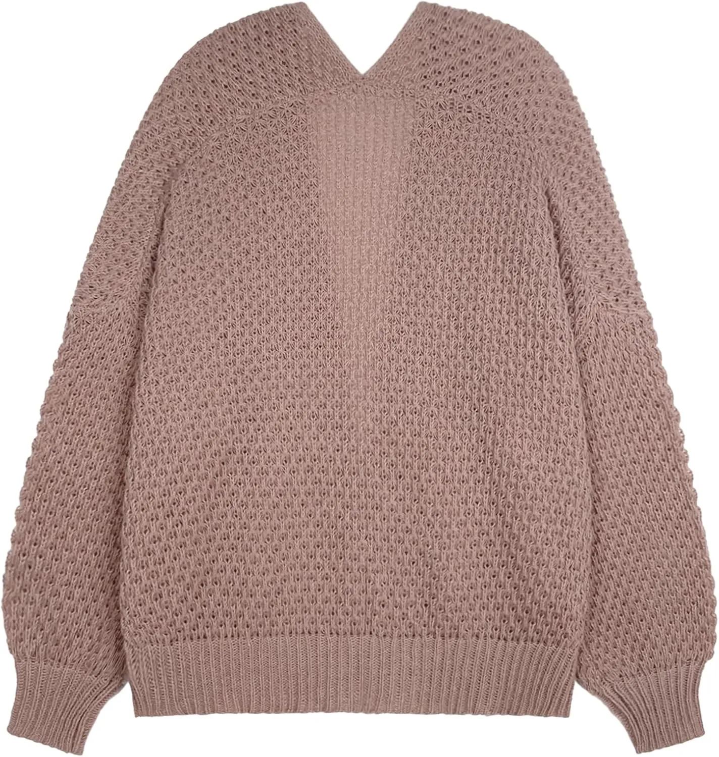 Women's Oversized Cute Crochet Cardigan Fall 2024 Casual Lightweight Hollow Out V Neck Open Front Sweater