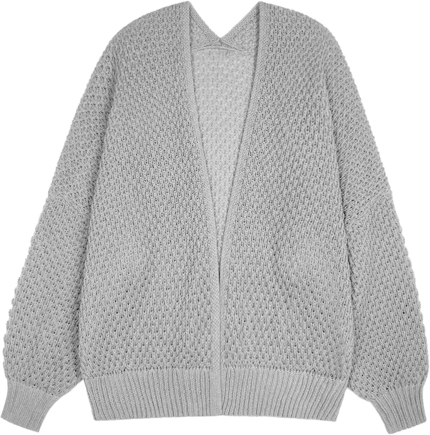 Women's Oversized Cute Crochet Cardigan Fall 2024 Casual Lightweight Hollow Out V Neck Open Front Sweater