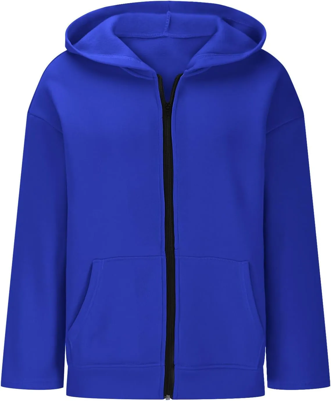 Women's Oversized Hoodies for Women Zip Up Long Sleeve Sweatshirt Casual Plain Hooded Jackets Cute Coat with Pockets