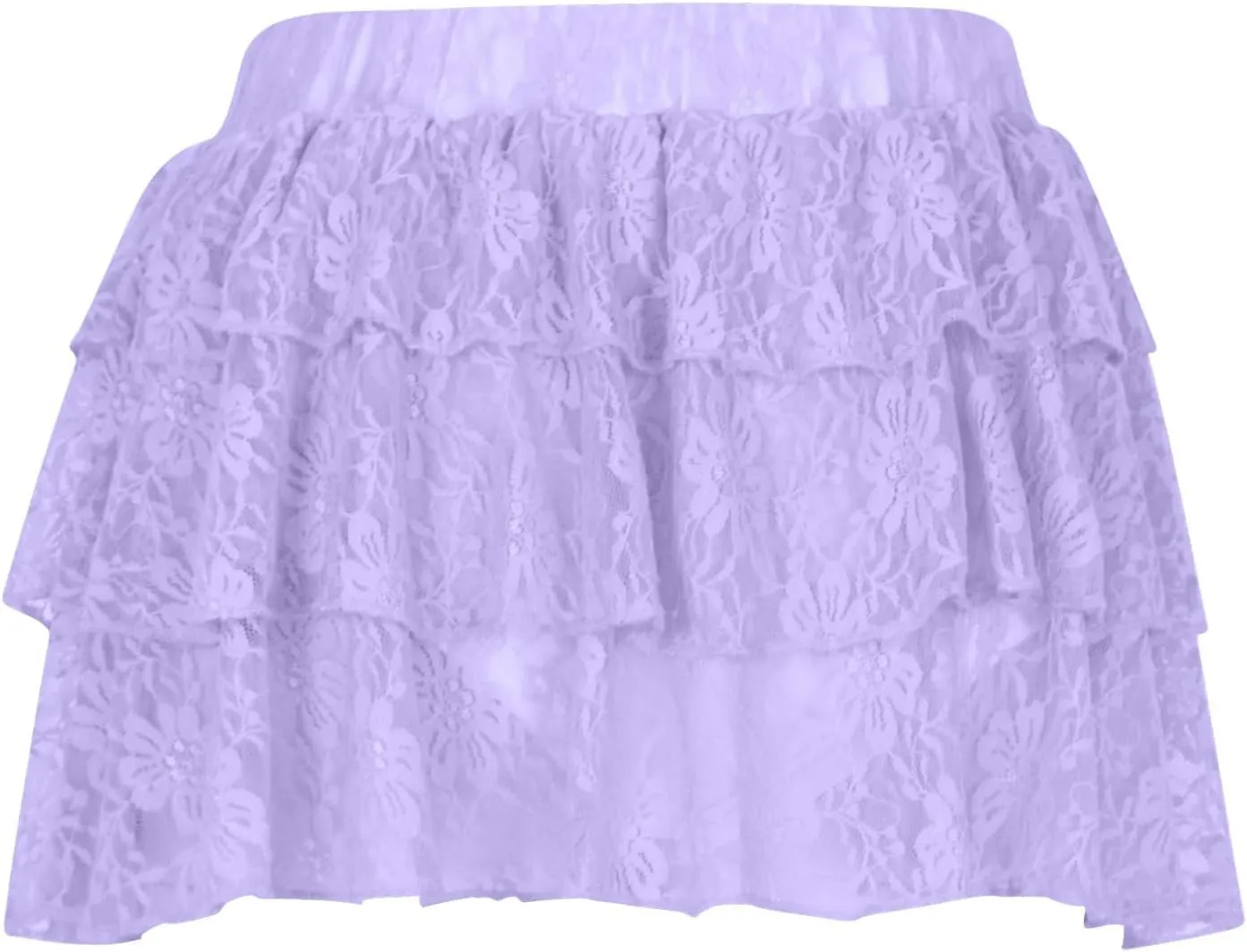 Women's Pleated Mini Skirt Sexy Lace Layered Stacked High Waisted Ruffles Lingerie Short Skirts Lounge Pajama Shorts