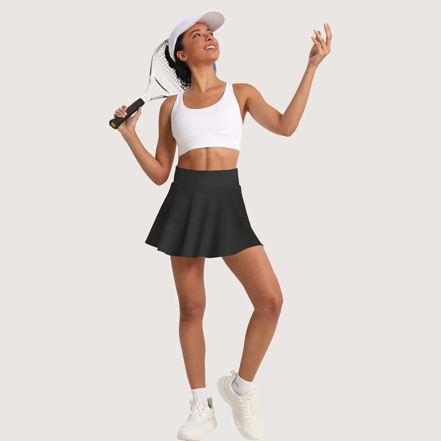 Women's Pleated Tennis Skirt Golf Skorts for Woman High Waisted Tummy Control with Shorts Pockets