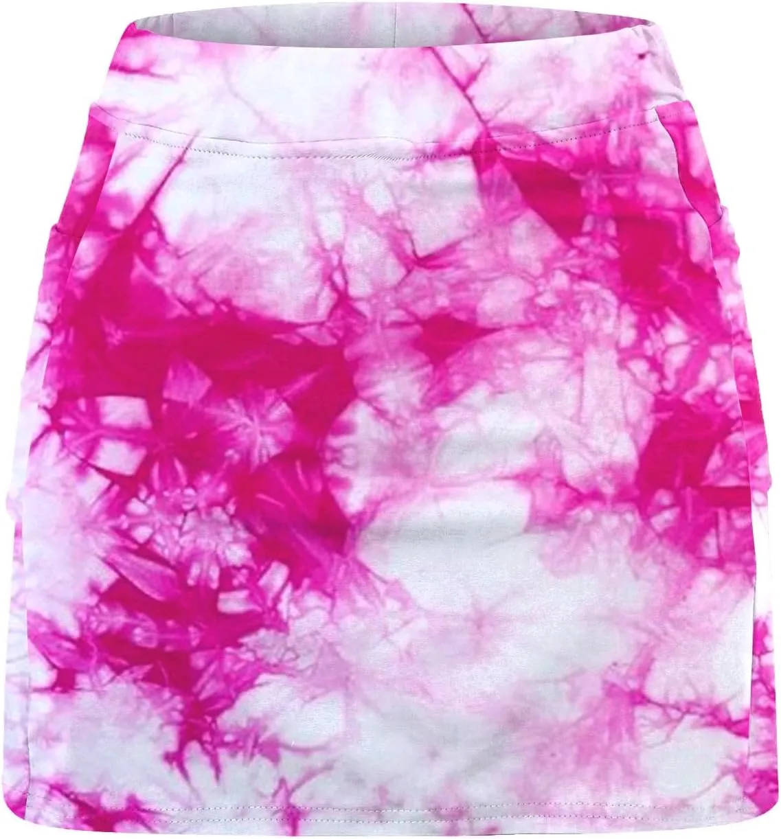 Women's Plus Size Tennis Skirts Tie-Dye Printed Skinny Workout Skorts High Waist Runnning Casual Athletic Shorts Underneath