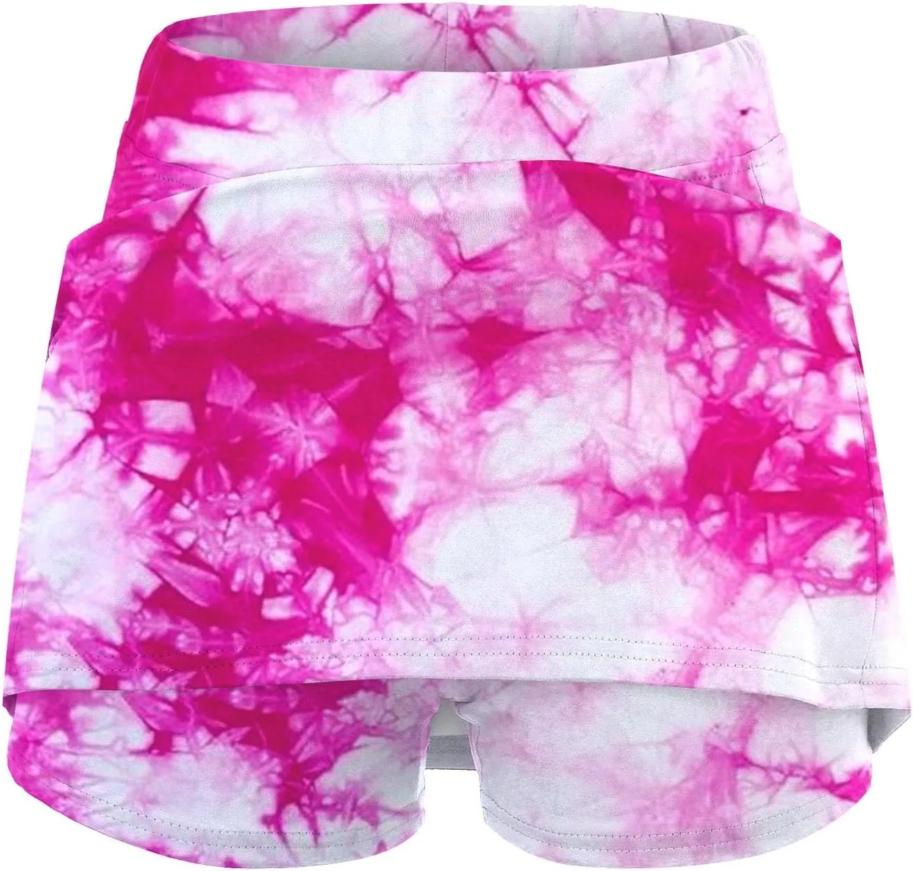 Women's Plus Size Tennis Skirts Tie-Dye Printed Skinny Workout Skorts High Waist Runnning Casual Athletic Shorts Underneath