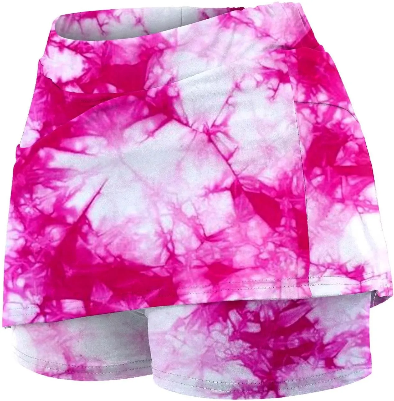 Women's Plus Size Tennis Skirts Tie-Dye Printed Skinny Workout Skorts High Waist Runnning Casual Athletic Shorts Underneath
