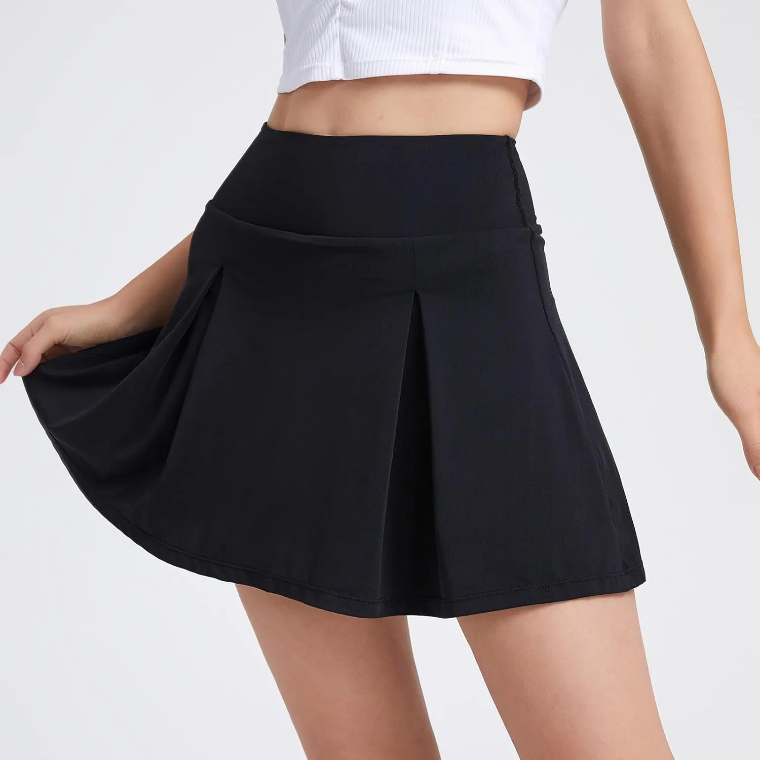 Womens Ruffle Mini Skirt Beach Vacation High Waisted 2025 Trendy Casual Summer Pocket Flowy Skirts Athletic Slim