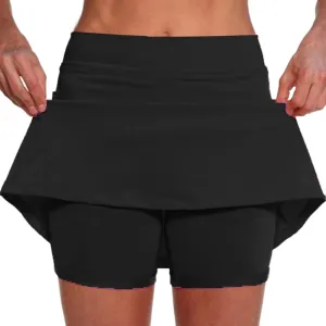 Womens Skorts with Pockets Tennis Golf Skirts Tummy Control Workout Skort High Waist Athletic Sports Pants Skirt