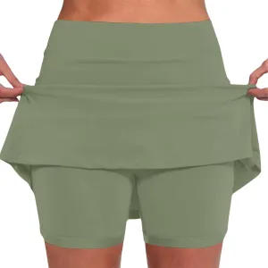 Womens Summer Skorts with Pockets 2024 Tummy Control Plus Size Skorts for Women High Waist Athletic Skirt