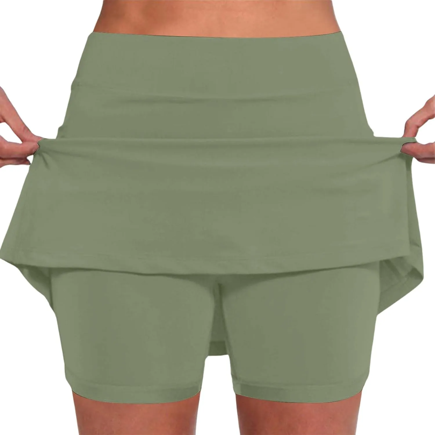 Womens Summer Skorts with Pockets 2024 Tummy Control Plus Size Skorts for Women High Waist Athletic Skirt