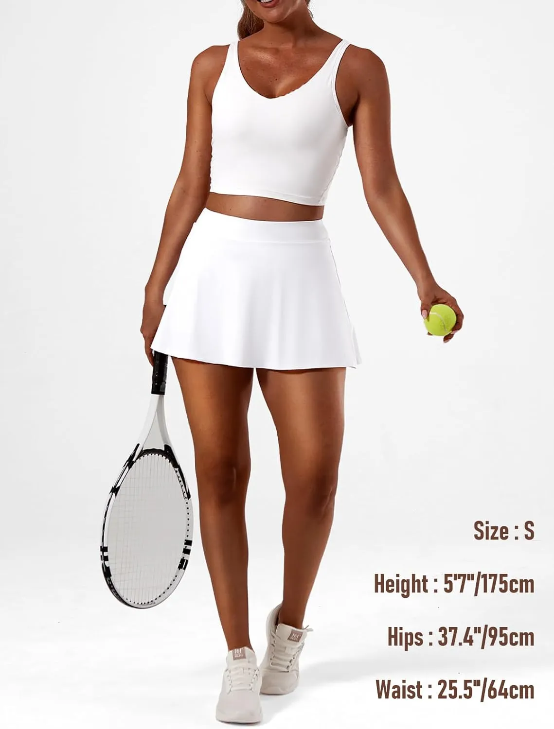 Womens Tennis Skirt High Waisted Athletic Skort Pleated Tennis Skirt with Shorts Pocket Golf Running Pickleball