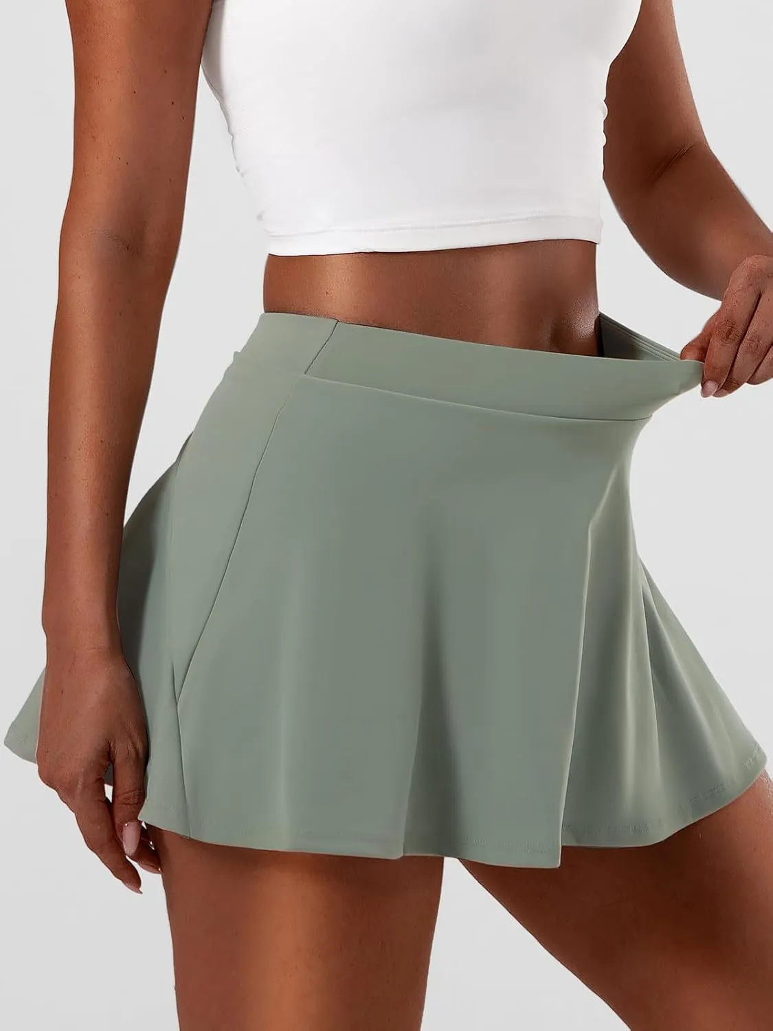 Womens Tennis Skirt High Waisted Athletic Skort Pleated Tennis Skirt with Shorts Pocket Golf Running Pickleball