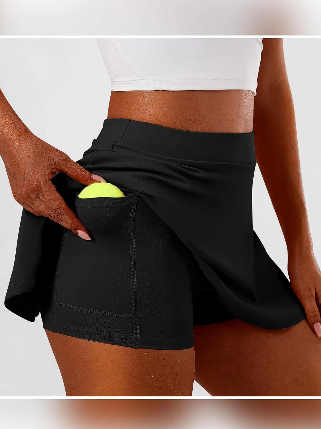 Womens Tennis Skirt High Waisted Athletic Skort Pleated Tennis Skirt with Shorts Pocket Golf Running Pickleball