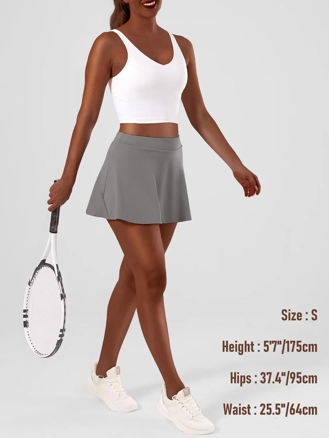 Womens Tennis Skirt High Waisted Athletic Skort Pleated Tennis Skirt with Shorts Pocket Golf Running Pickleball
