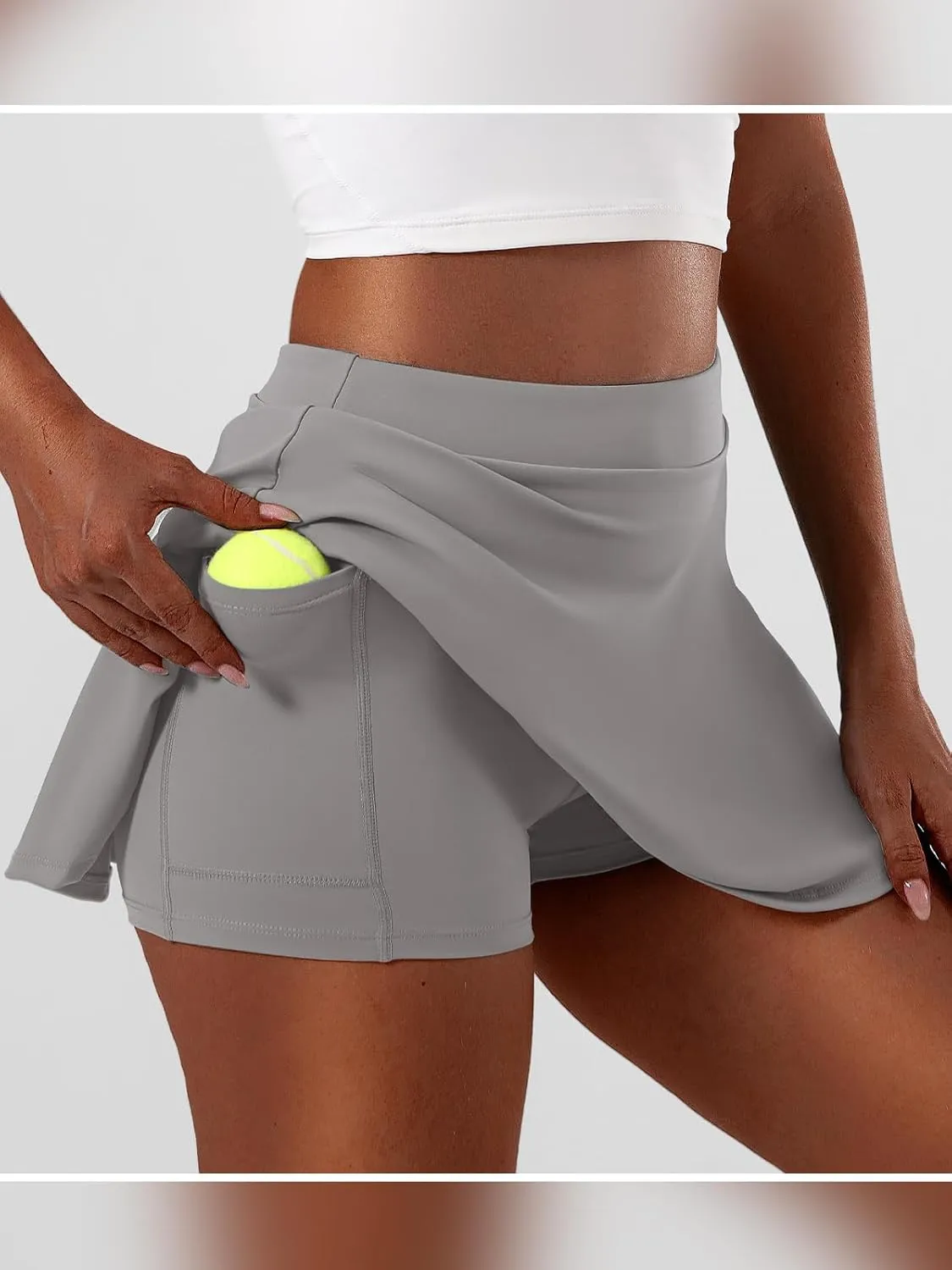Womens Tennis Skirt High Waisted Athletic Skort Pleated Tennis Skirt with Shorts Pocket Golf Running Pickleball