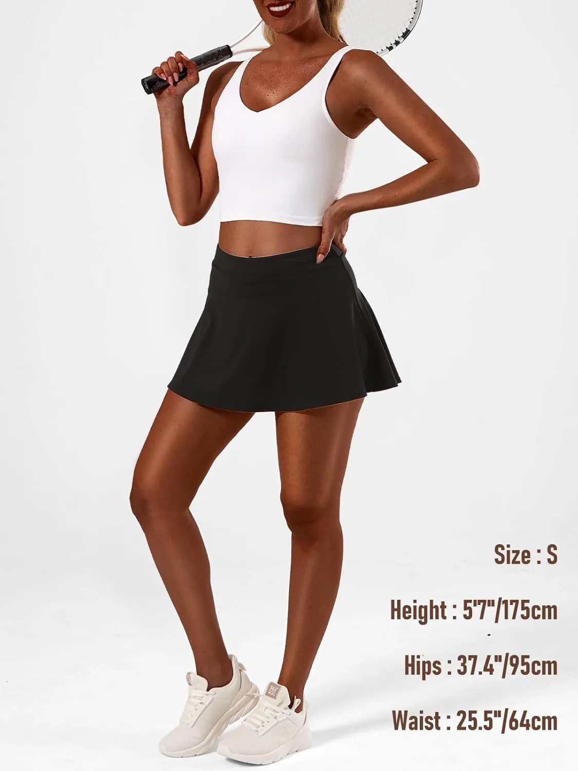 Womens Tennis Skirt High Waisted Athletic Skort Pleated Tennis Skirt with Shorts Pocket Golf Running Pickleball