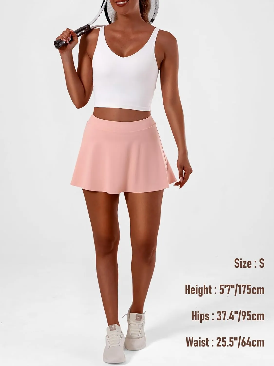 Womens Tennis Skirt High Waisted Athletic Skort Pleated Tennis Skirt with Shorts Pocket Golf Running Pickleball