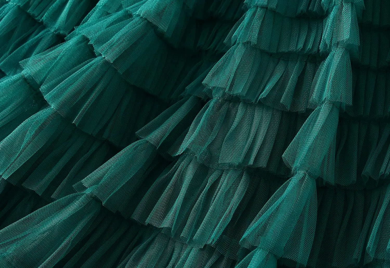 Women's Tulle Long Skirt High Waist Pleated Layered Elastic Waist Midi Skirt Mesh Ballet Wedding Prom Party A-Line Tutu Skirt