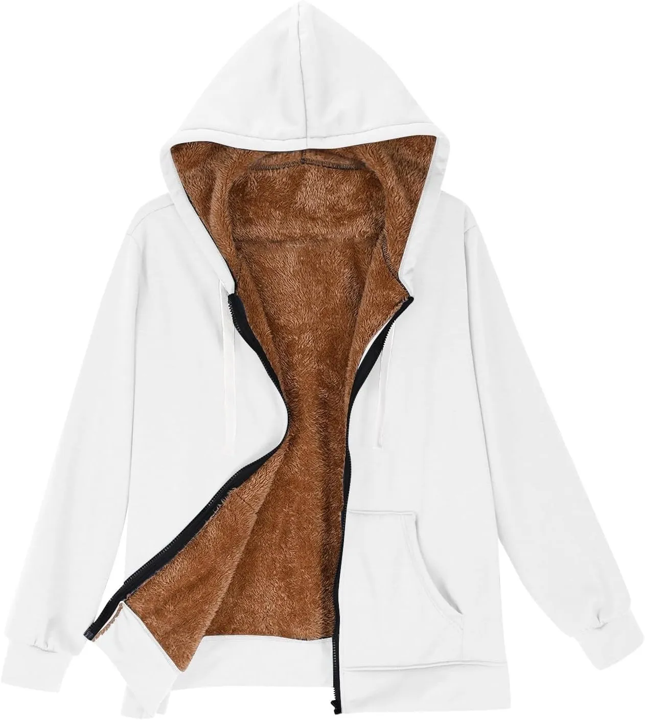 Womens Zip Up Hoodies Fleece Jackets Oversized Sweatshirts Fall Fashion Outfits Sweaters Winter Clothes