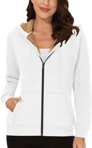 Womens Zip Up Hoodies Fleece Jackets Oversized Sweatshirts Fall Fashion Outfits Sweaters Winter Clothes