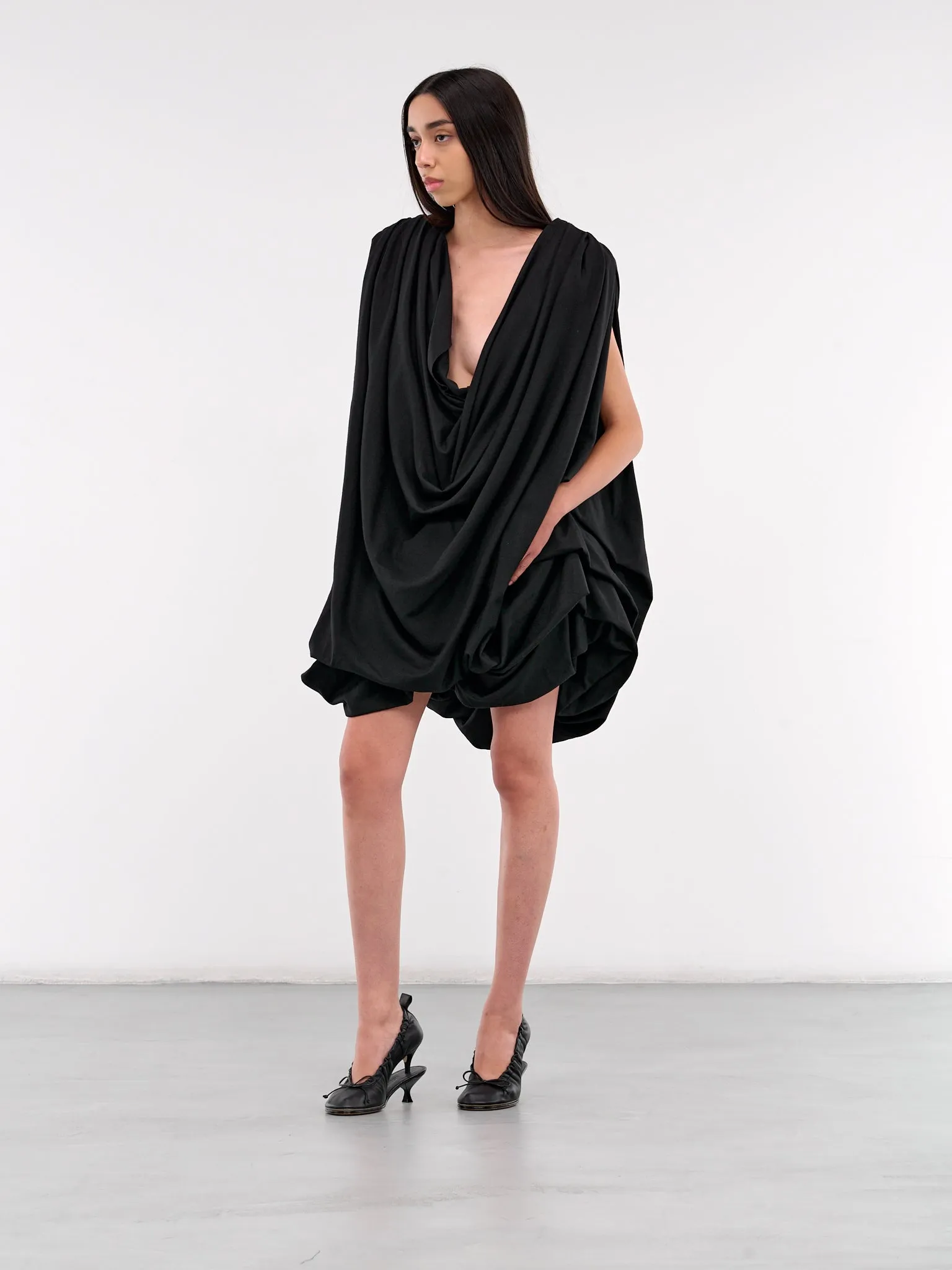 Wool Draped Tunic (09SH02BK-BLACK)