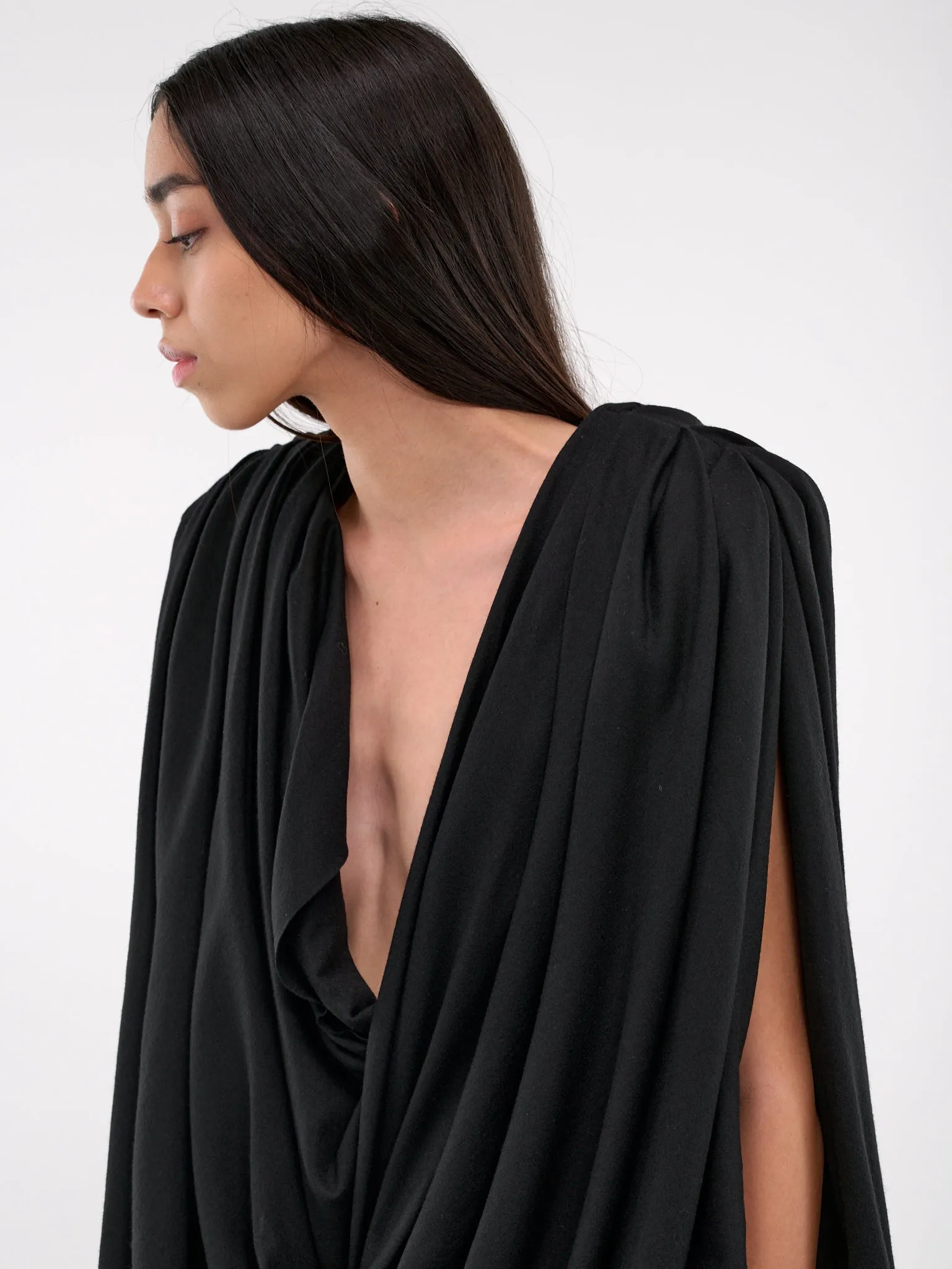 Wool Draped Tunic (09SH02BK-BLACK)
