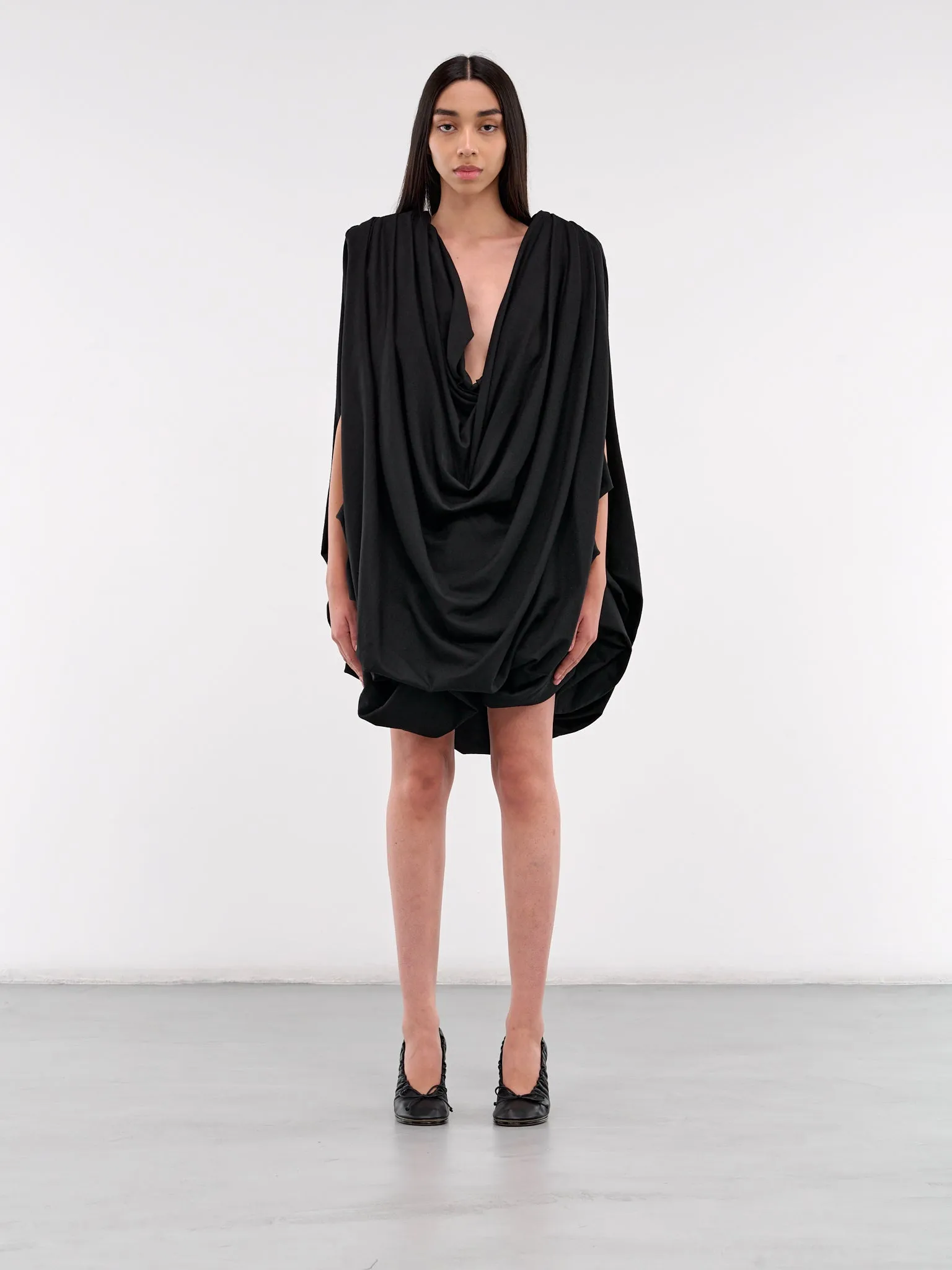 Wool Draped Tunic (09SH02BK-BLACK)