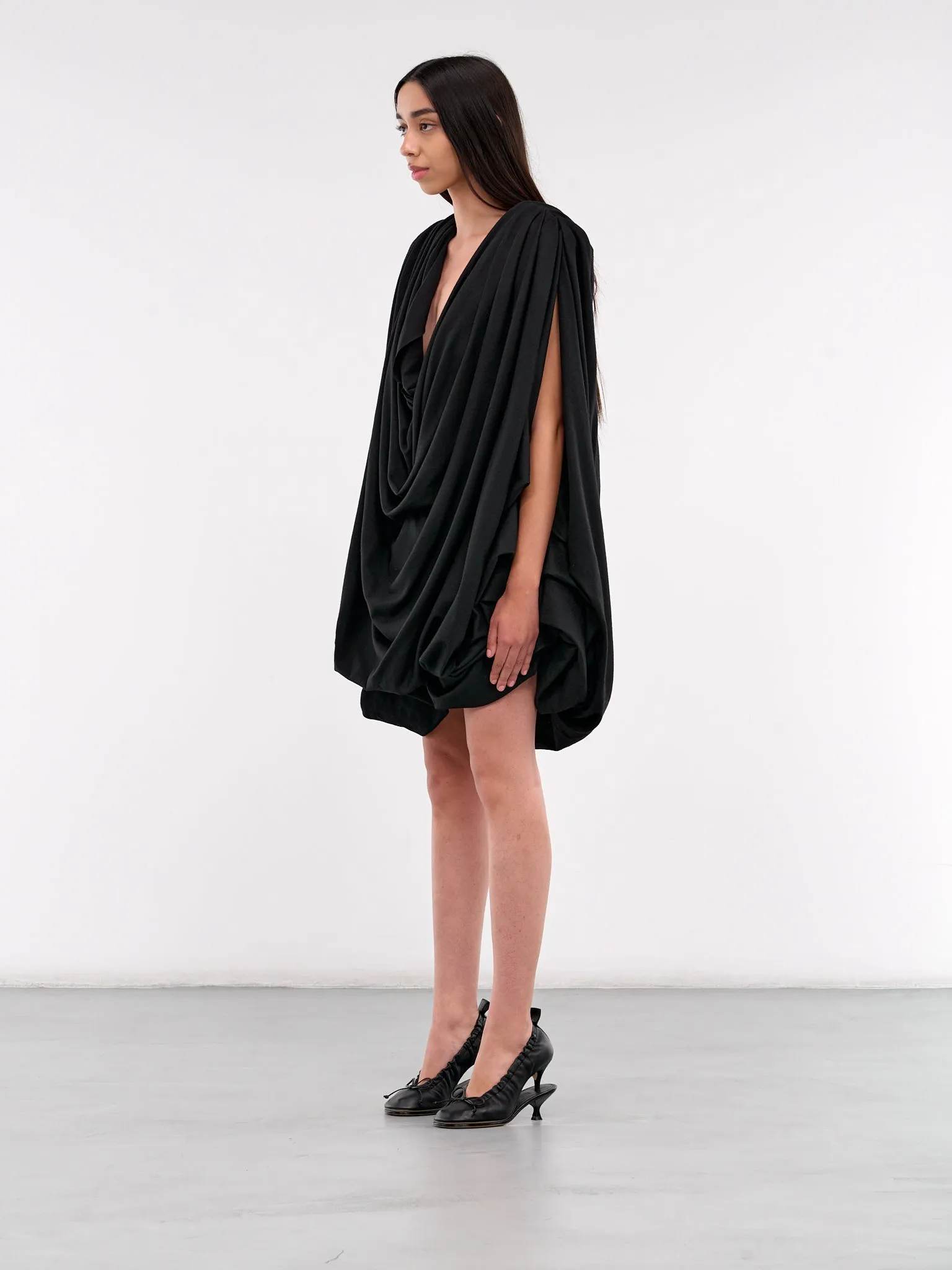 Wool Draped Tunic (09SH02BK-BLACK)