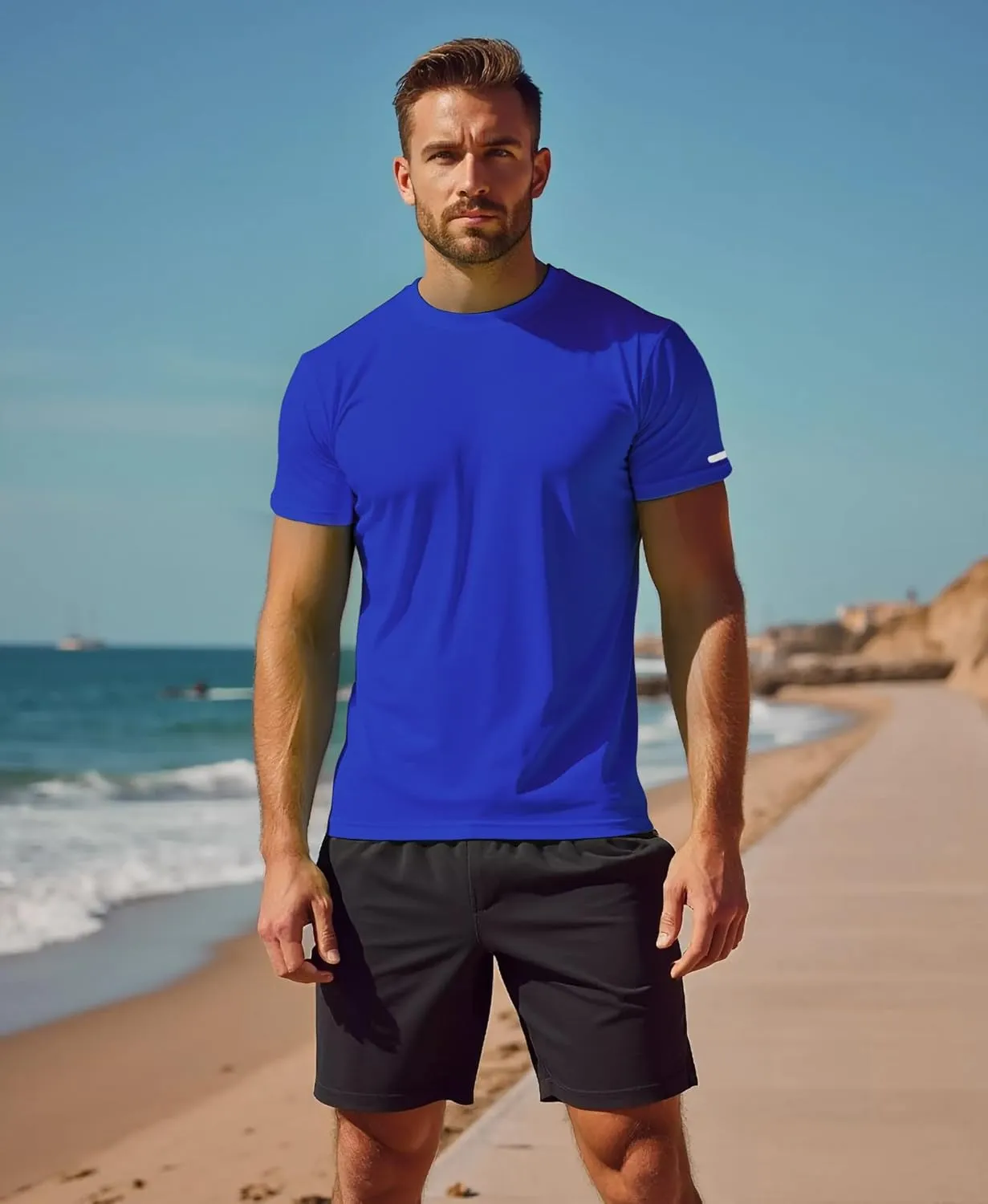 Workout Shirts Men Moisture Wicking T-Shirt Quick Dry Running Short Sleeve Gym Performance Active Tee Athletic Fit
