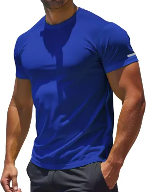 Workout Shirts Men Moisture Wicking T-Shirt Quick Dry Running Short Sleeve Gym Performance Active Tee Athletic Fit