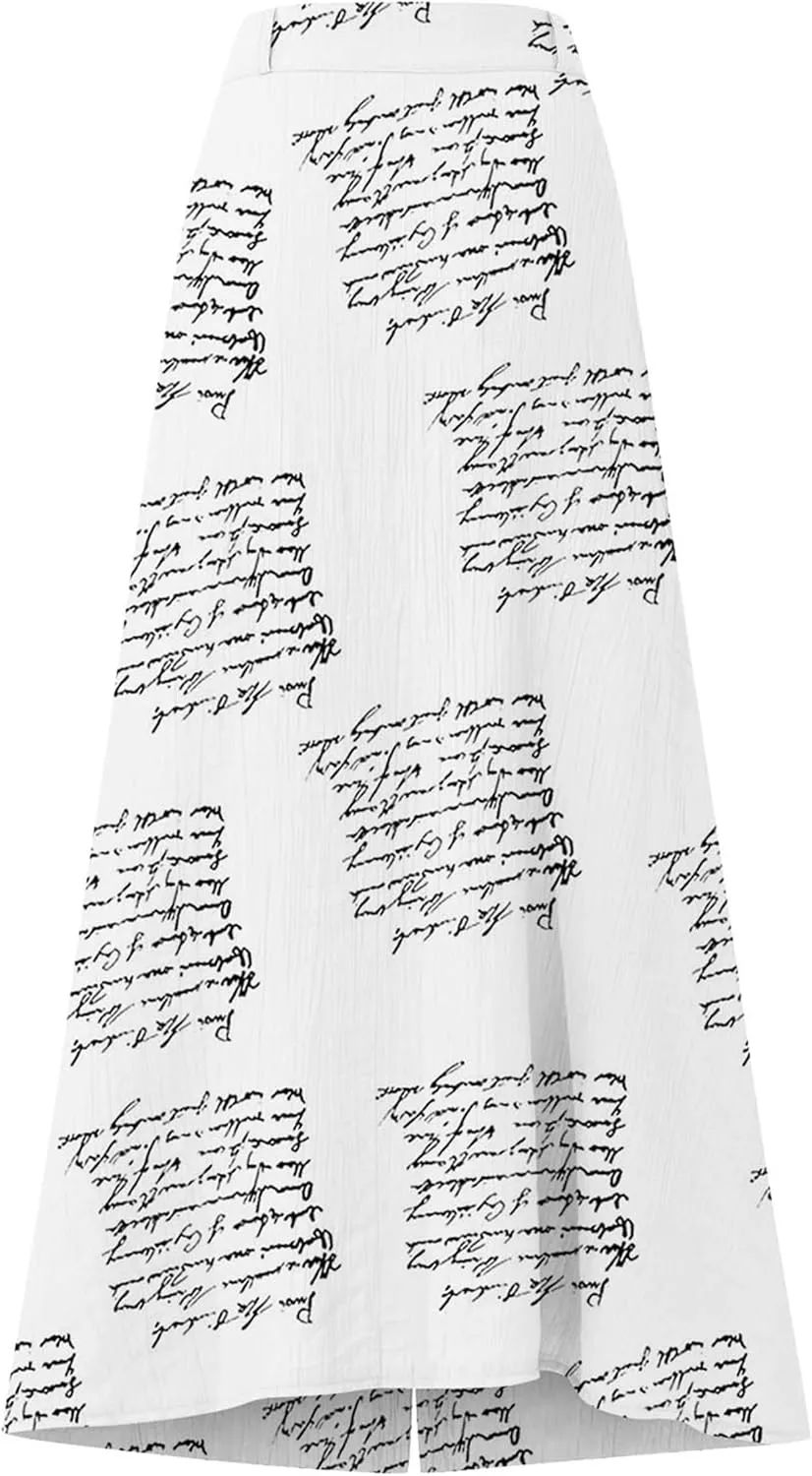 YMING Womens Button Front Flowy Maxi Skirt A Line Cotton Linen Skirts Casual Pleated Long Skirt
