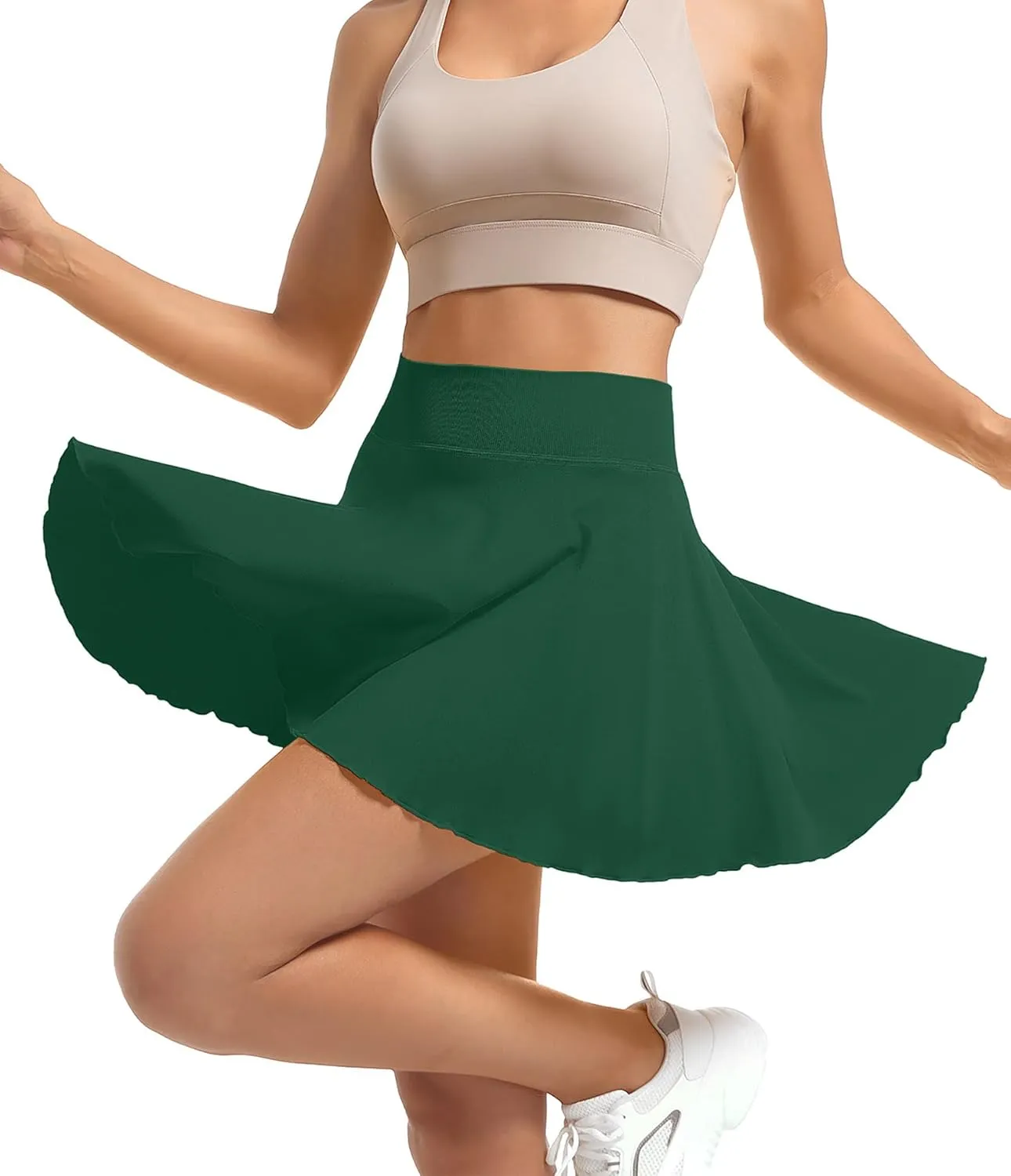 YOAKAKU Pleated Tennis Skater Skirts for Women with Pocket Shorts Flowy Golf Athletic Skort Sports Mini Skirt