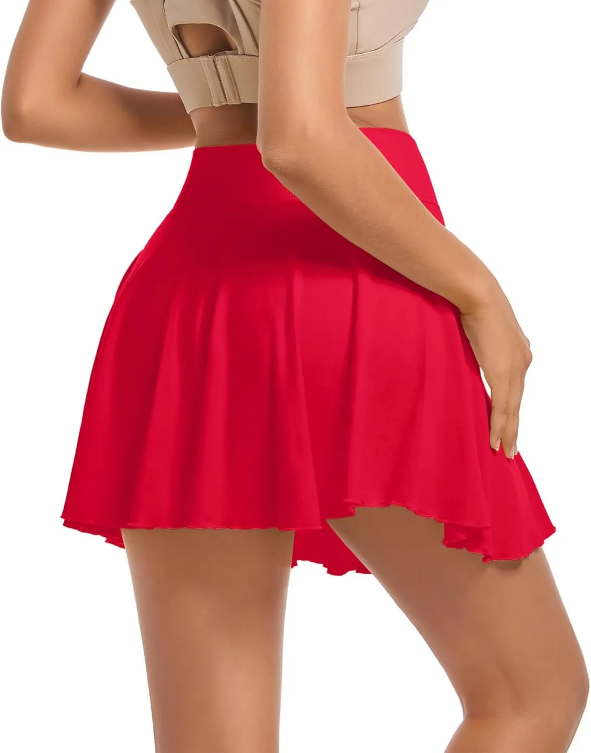 YOAKAKU Pleated Tennis Skater Skirts for Women with Pocket Shorts Flowy Golf Athletic Skort Sports Mini Skirt