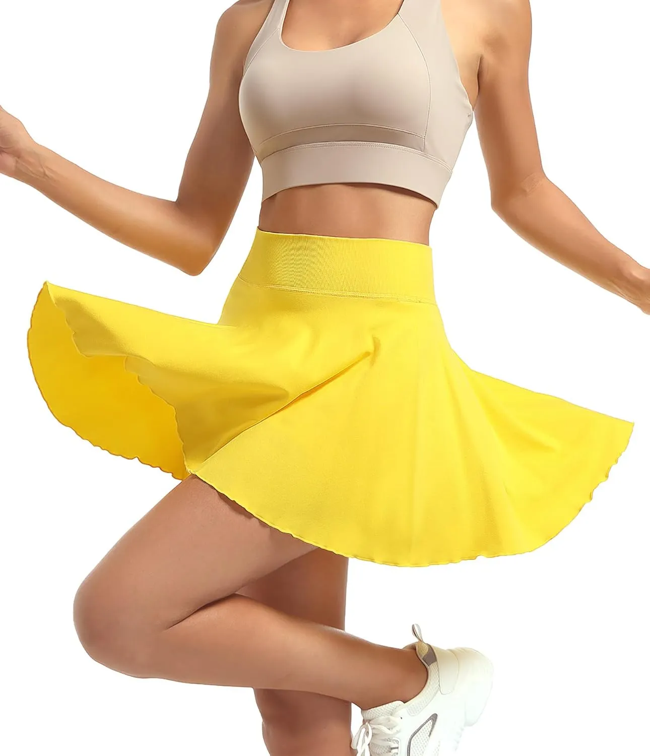 YOAKAKU Pleated Tennis Skater Skirts for Women with Pocket Shorts Flowy Golf Athletic Skort Sports Mini Skirt