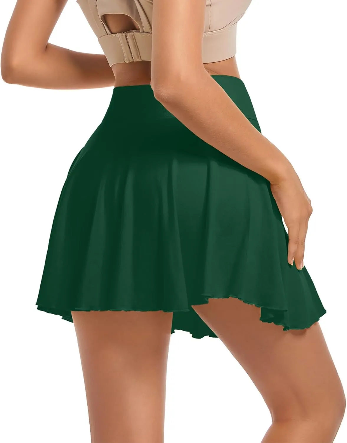 YOAKAKU Pleated Tennis Skater Skirts for Women with Pocket Shorts Flowy Golf Athletic Skort Sports Mini Skirt