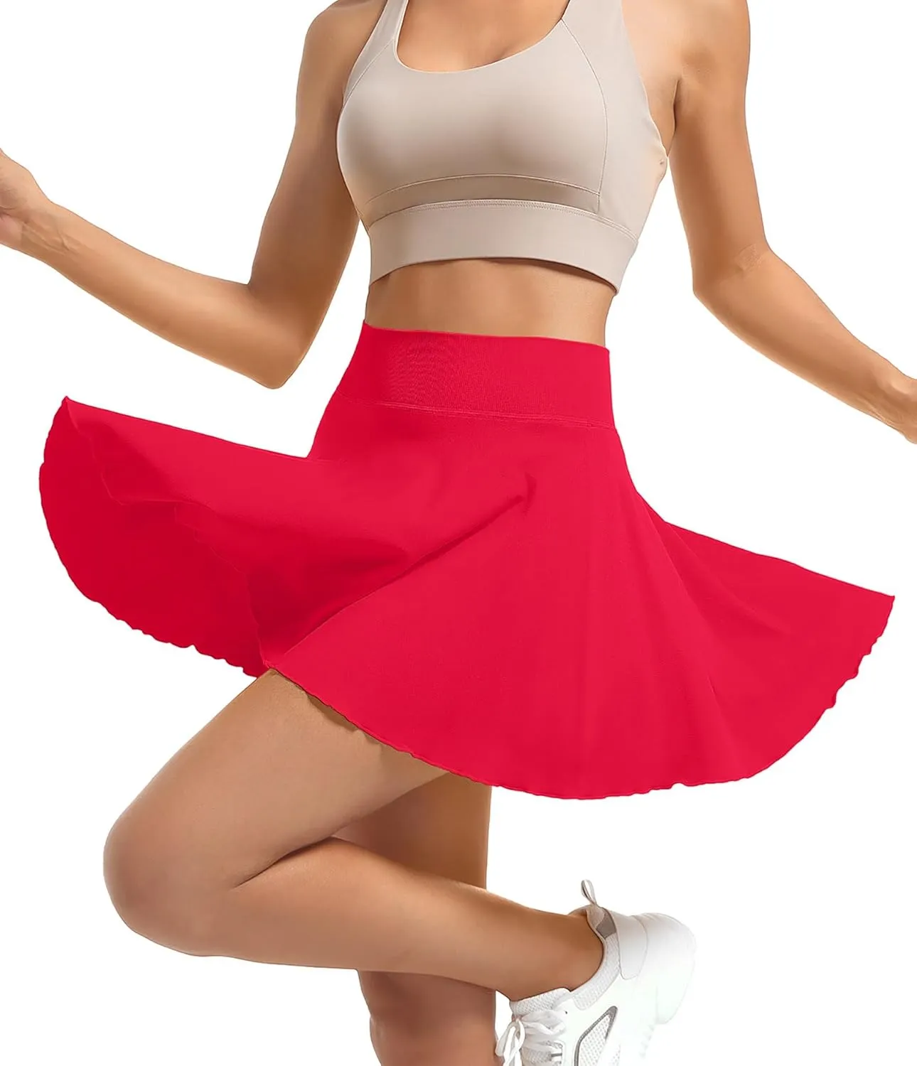 YOAKAKU Pleated Tennis Skater Skirts for Women with Pocket Shorts Flowy Golf Athletic Skort Sports Mini Skirt